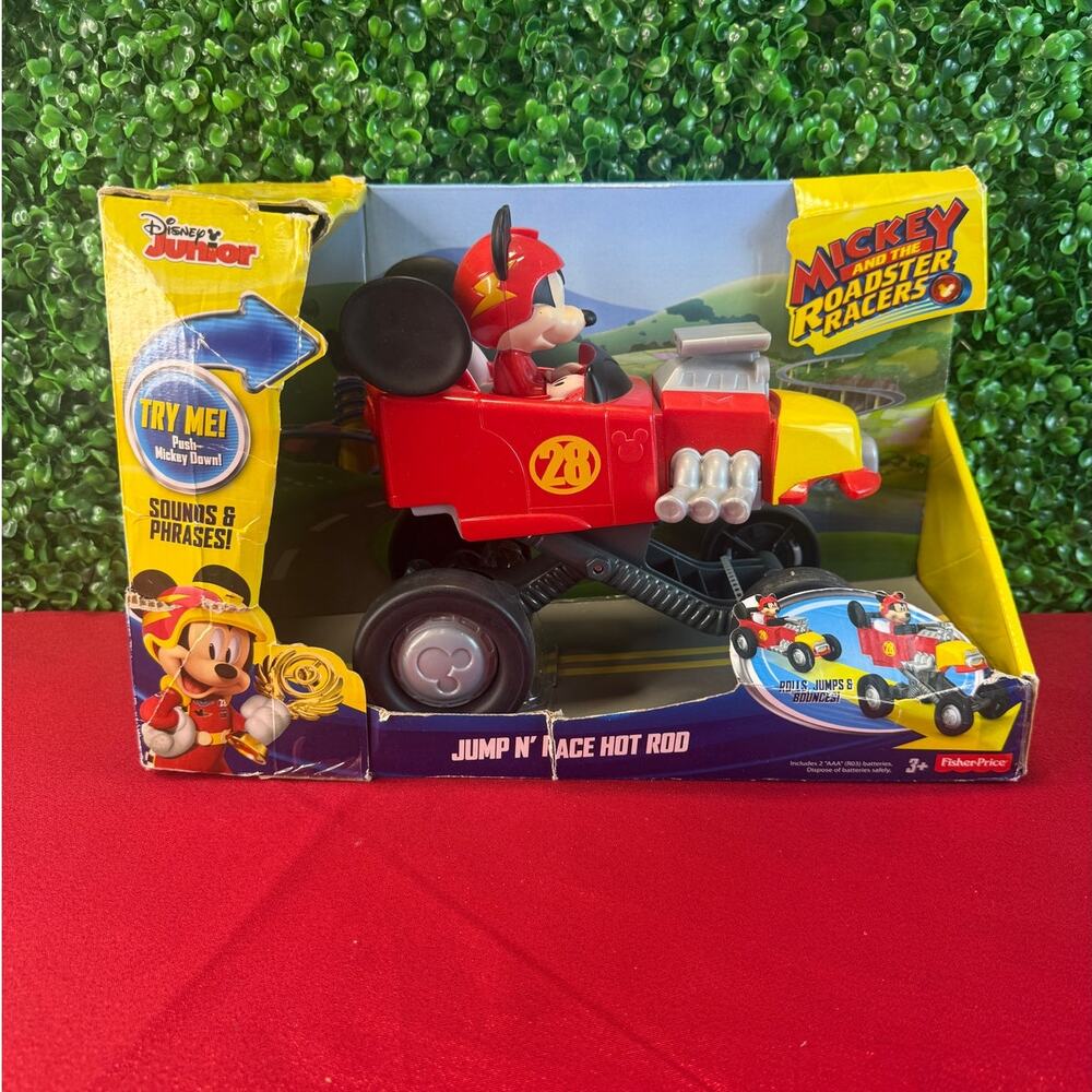 New Mickey Roadster Racers Jump N Race Hot Rod Transforming Toy Car Fisher Price